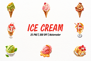 Hyperrealistic Watercolor Ice Cream, an Object Illustration by New-School-Wave (Thumbnail 1 of 5)