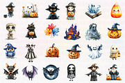 Watercolor Halloween Clipart, an Illustration by CreationArt (Thumbnail 3 of 5)