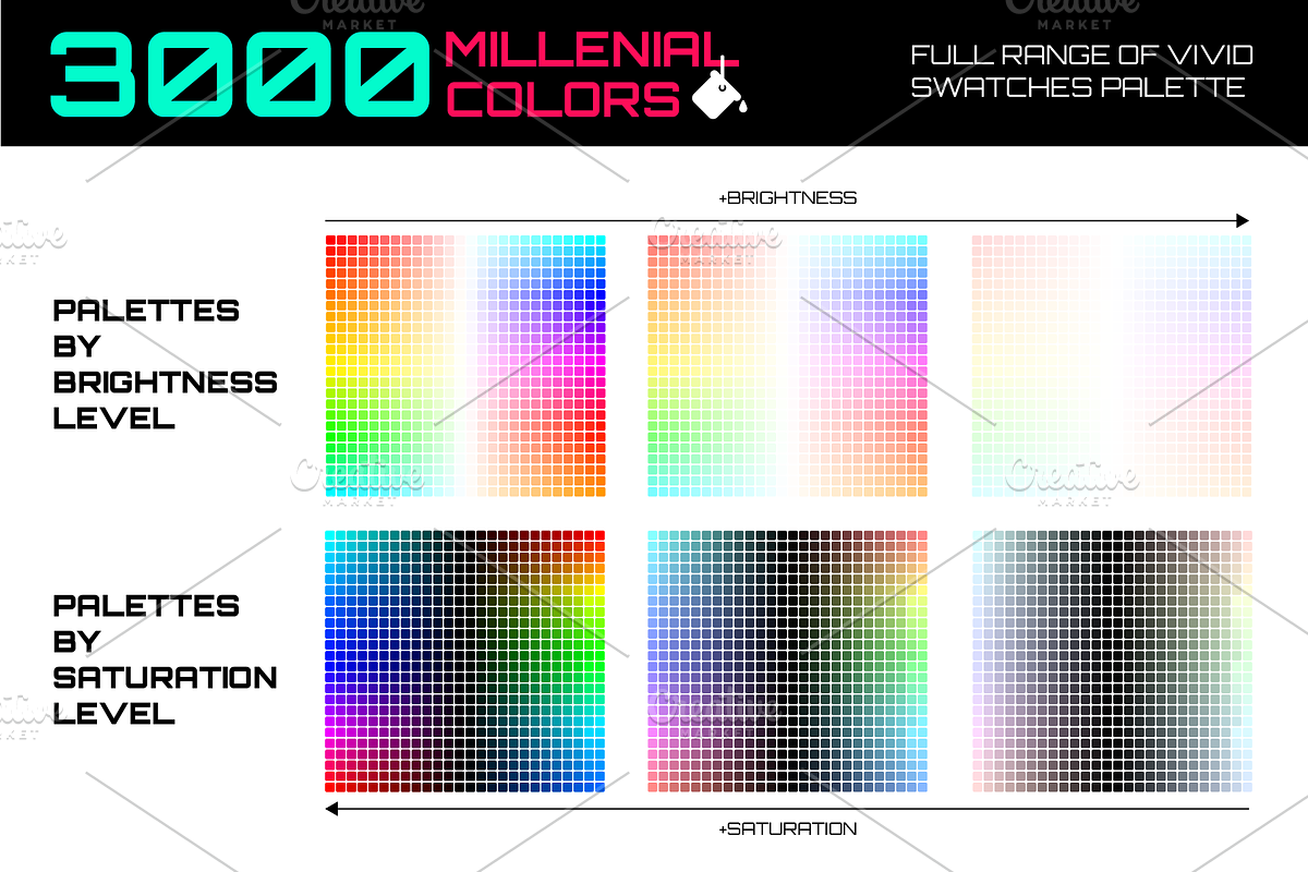 3000 millenial color swatches set, a Palette Add-On by ToonPlanet Vector Assets (Photo 5 of 9)