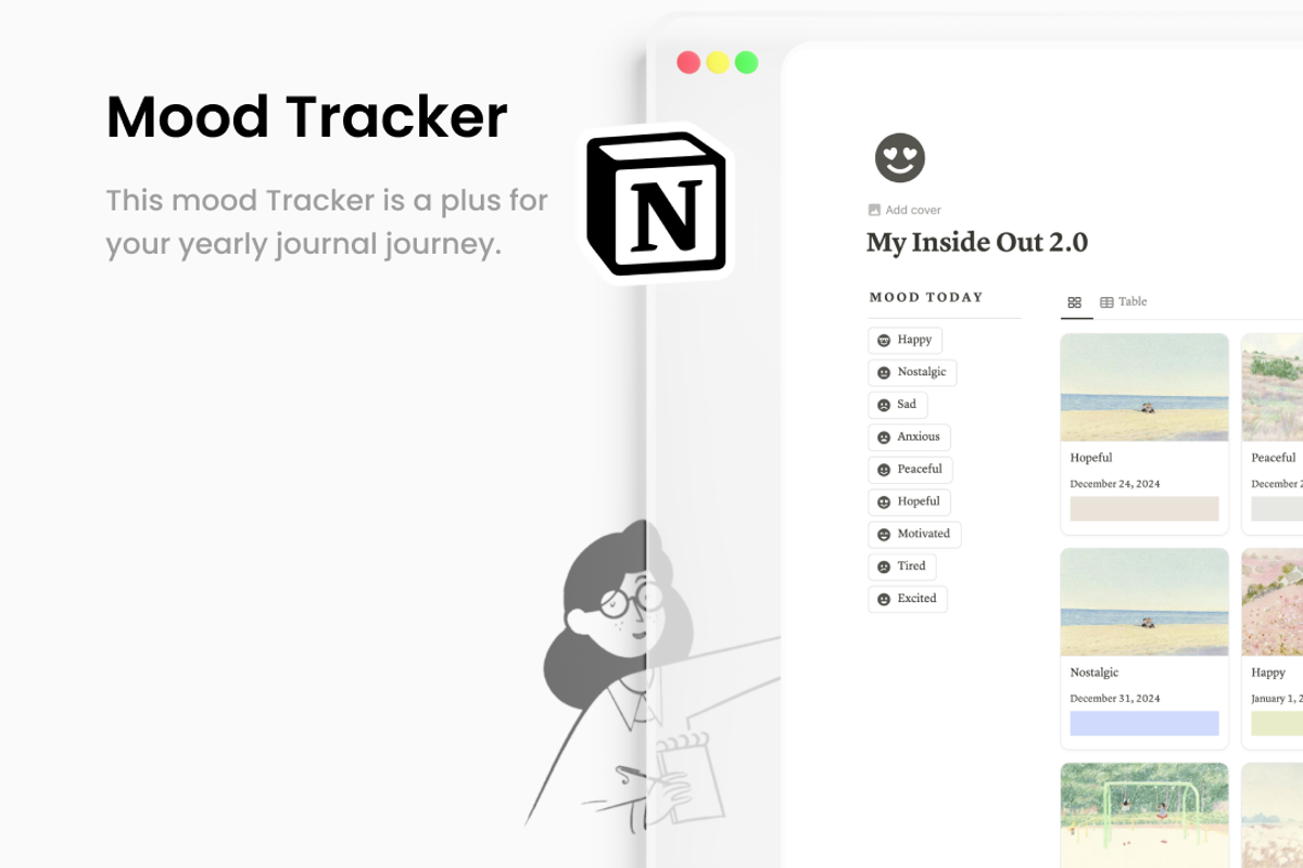 Notion Mood Tracker Template, a Websites & App Template by By Notion
