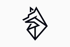 Abstract Geometric Wolf Head Logo, a Branding & Logo Template by Signatoro