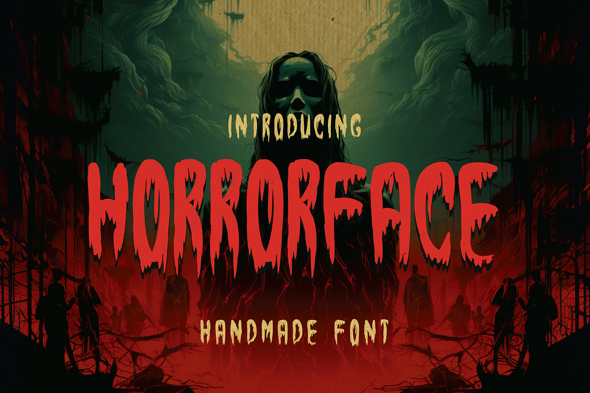 Horrorface - A Handmade Horror Font, a Handwritten Font by QueenType (Photo 1 of 6)