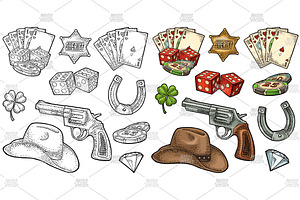 Set Wild West And Casino Engrave