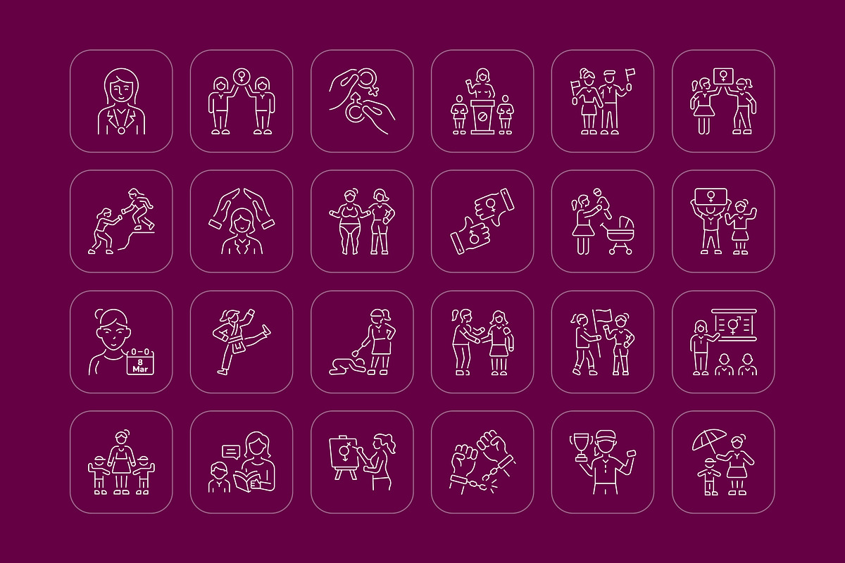 Feminist Icons Set, an Outline Icon by Prosymbols (Photo 6 of 8)