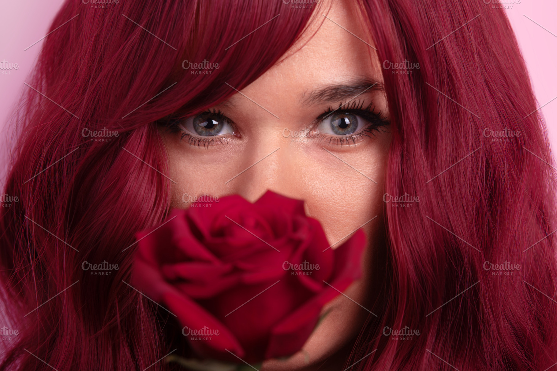 Woman with Red Hair and Rose, a Person Photo by Ales Munt