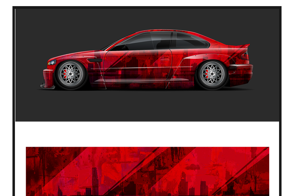 Dynamic Racing Car Wrap Design, an Object Illustration by CarWrap design (Photo 2 of 4)