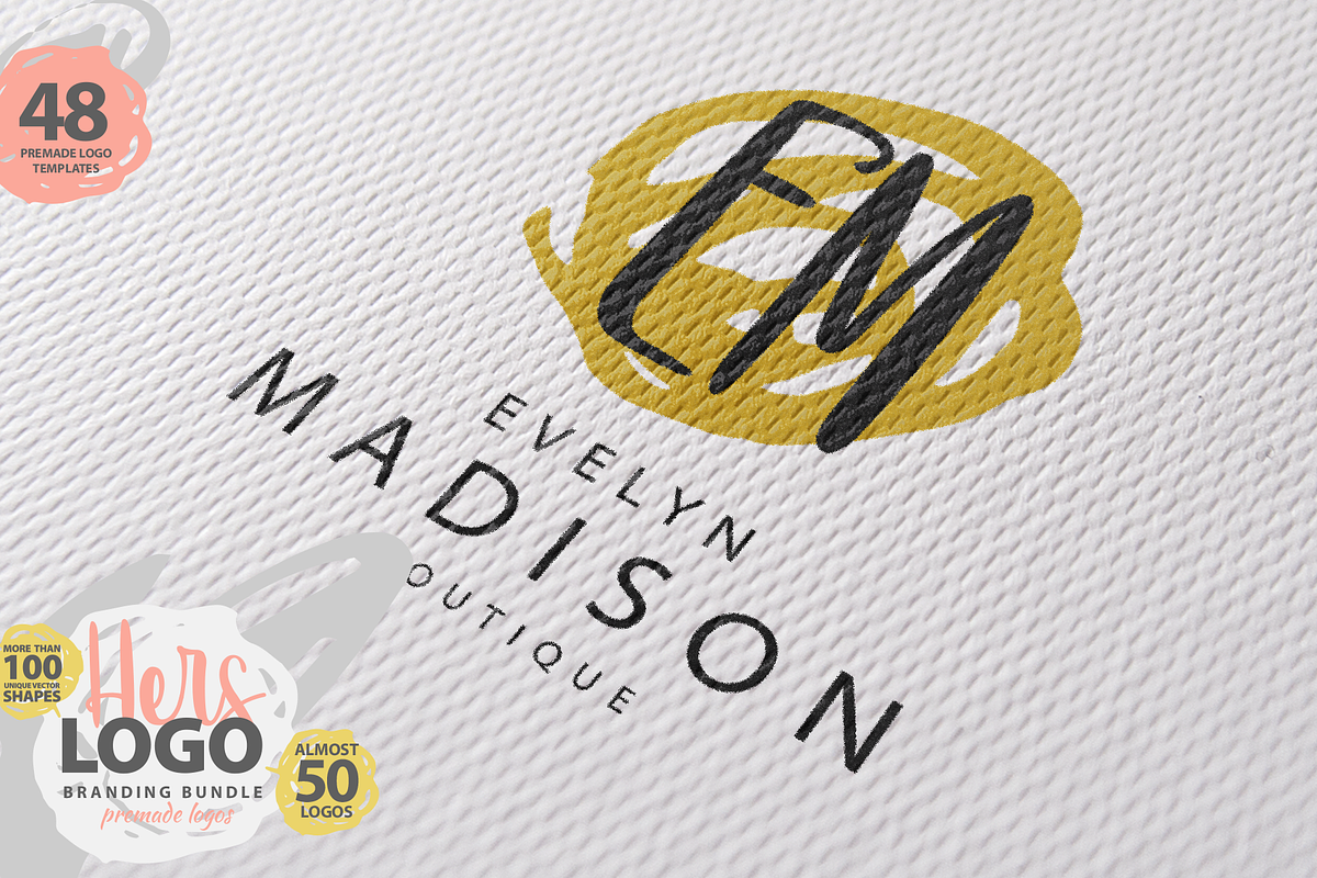 HERS LOGO BUNDLE (50 premade logos), a Branding & Logo Template by pawellpi (Photo 5 of 10)
