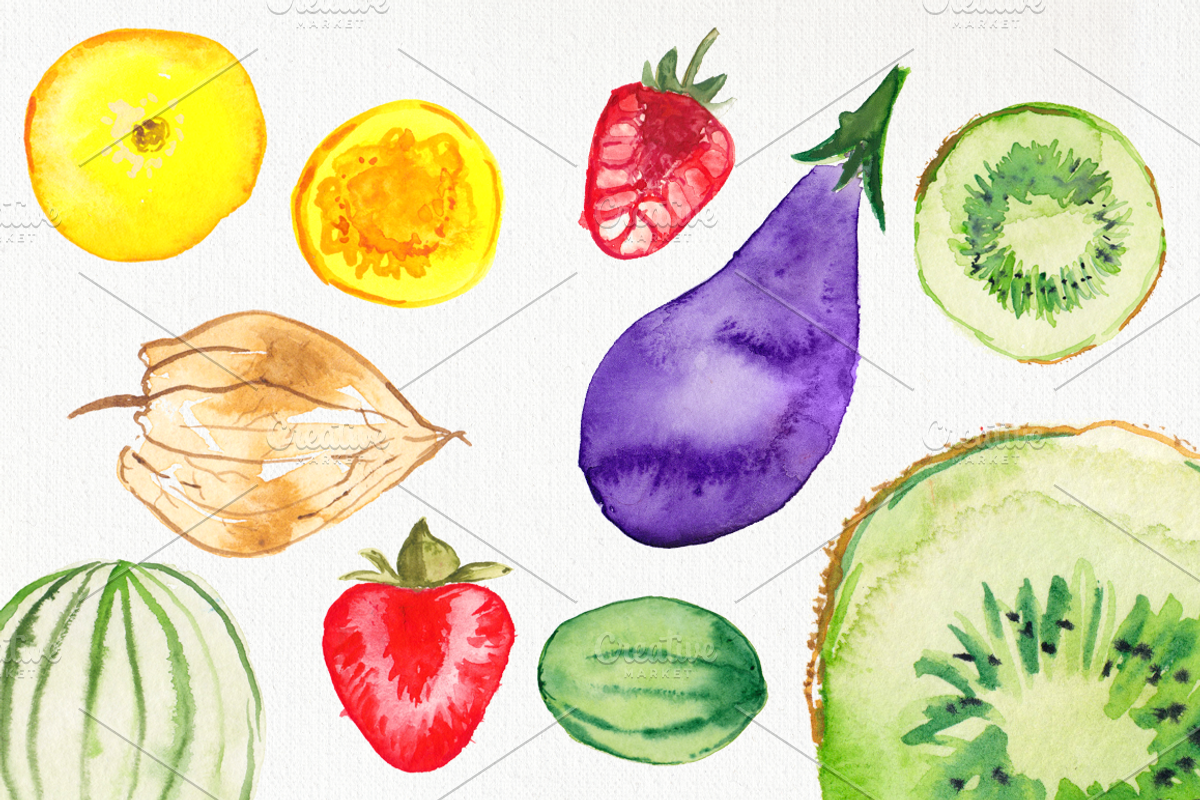 Watercolour Fruit & Veg, an Illustration by Susan Brand Design (Photo 3 of 3)