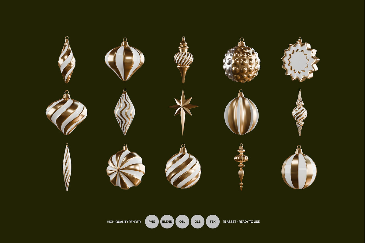 Christmas Ball Decorative Asset, an Object 3D Model by graphicook (Photo 1 of 2)