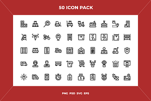 Delivery icons, an Outline Icon by Wencory
