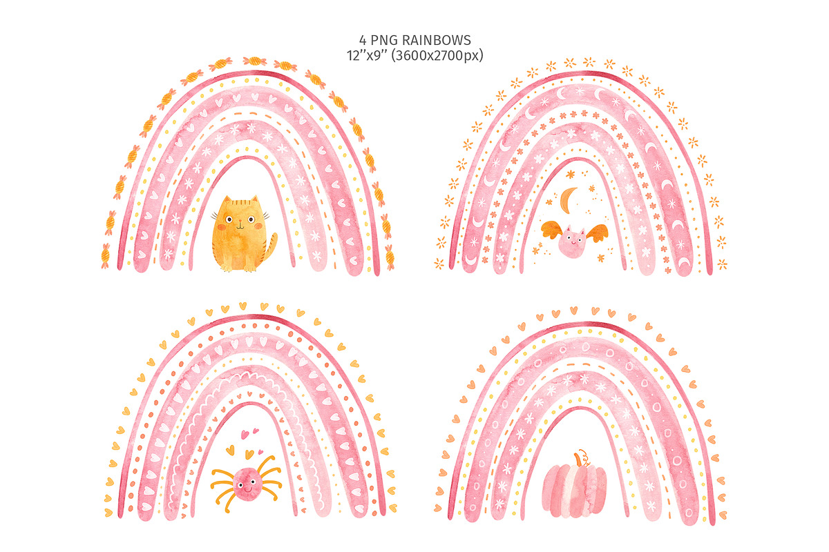 Pink Halloween Clipart & Patterns, a Decorative Illustration by Valin Malin (Photo 5 of 14)