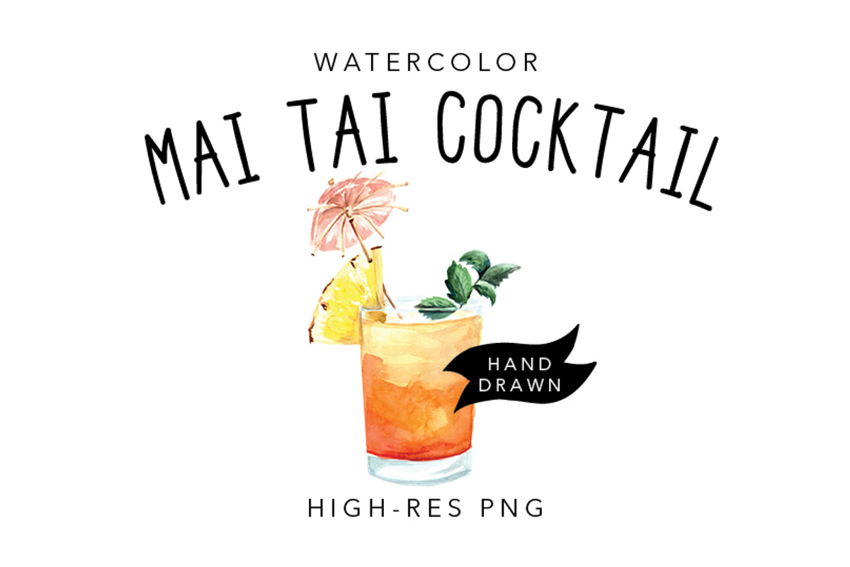 Watercolour Pineapple Cocktail, a Food Illustration by MumAndMe (Photo 1 of 2)
