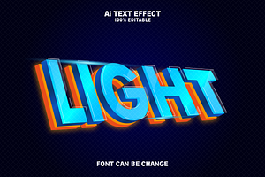 Illustration Light 3D Text Effects