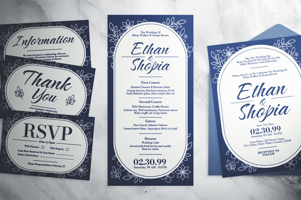Floral Wedding Invitation Suite, an Invitation Template by The Good Store (Photo 4 of 4)