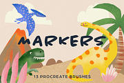 Markers Procreate Brushes, a Brush Add-On by Faber Co. (Thumbnail 1 of 7)
