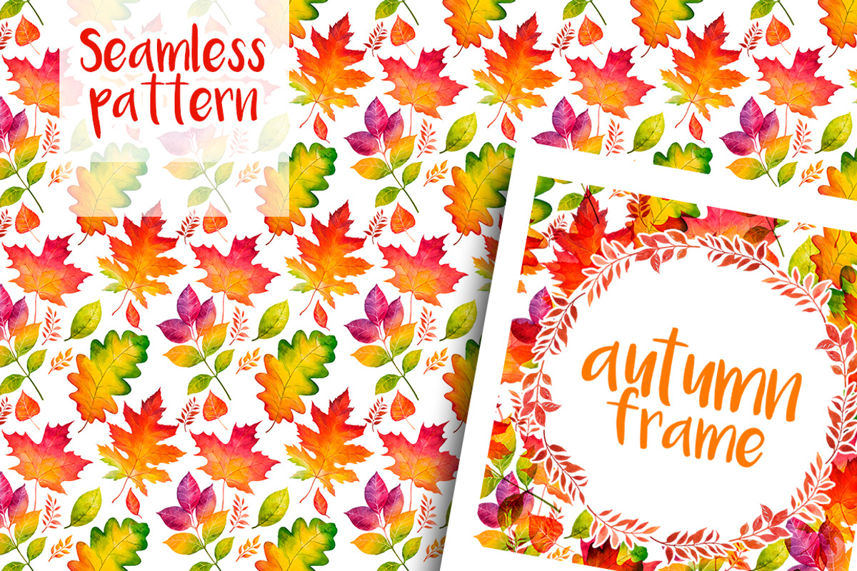 Autumn leaves. Watercolor set., a Decorative Illustration by AlexGreenArt (Photo 11 of 11)