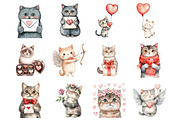 Valentine Cat Clipart, an Illustration by Design Market (Thumbnail 3 of 3)