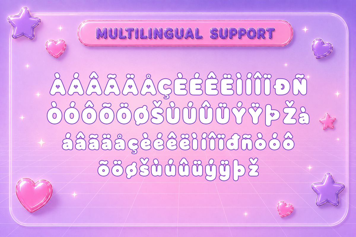 Pixel Kiss - Cute Y2K Display Font, a Handwritten Font by overlaytemplates (Photo 5 of 5)