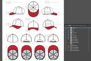 Curved Brim Baseball Hats - Template, a Hat Mockup by Mark Anthony Media (Thumbnail 4 of 4)