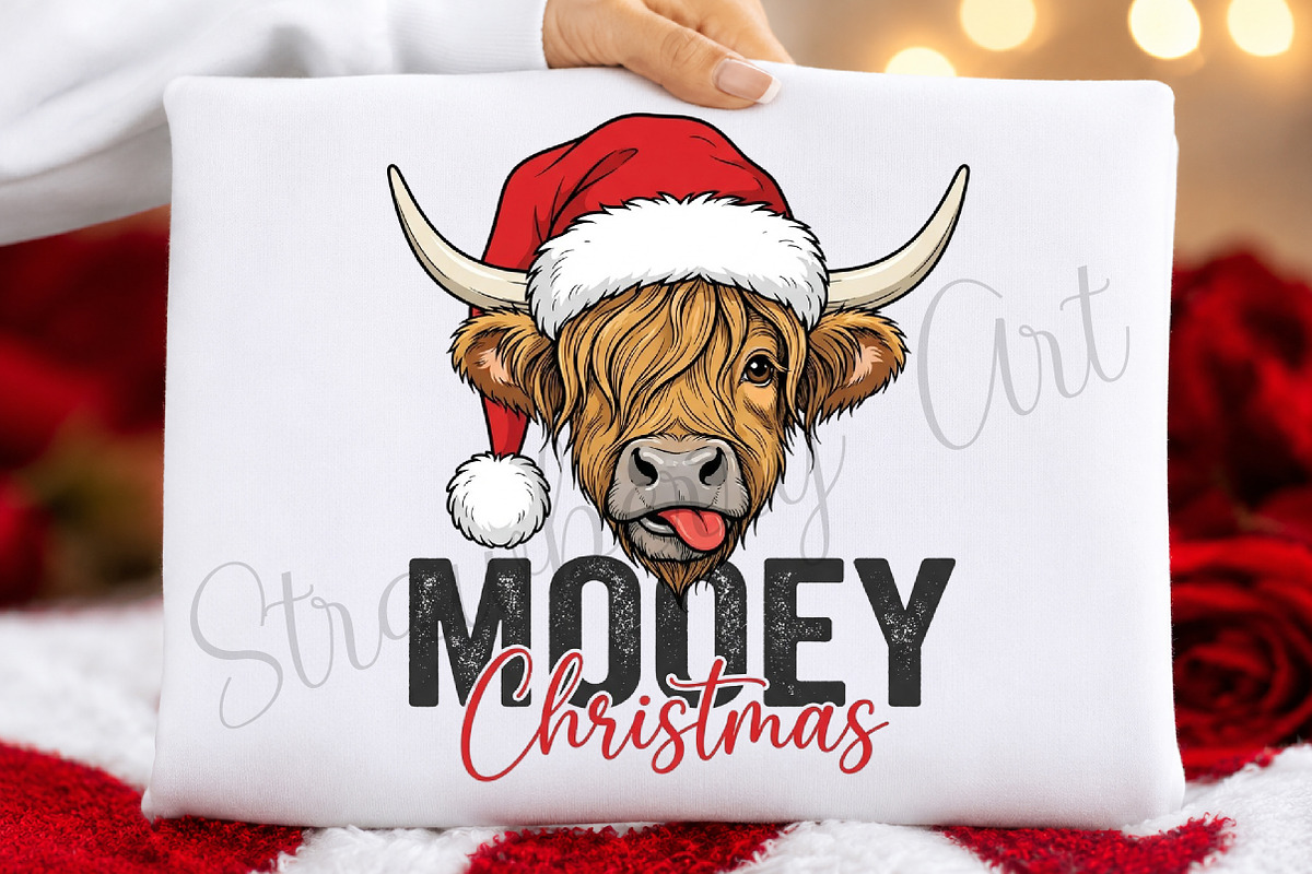 Mooey Christmas PNG, a Seasonal Illustration by DreamCafeArt (Photo 5 of 7)