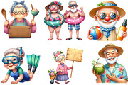 Funny Summer Old Couple Clipart, an Illustration by Designking (Thumbnail 2 of 4)