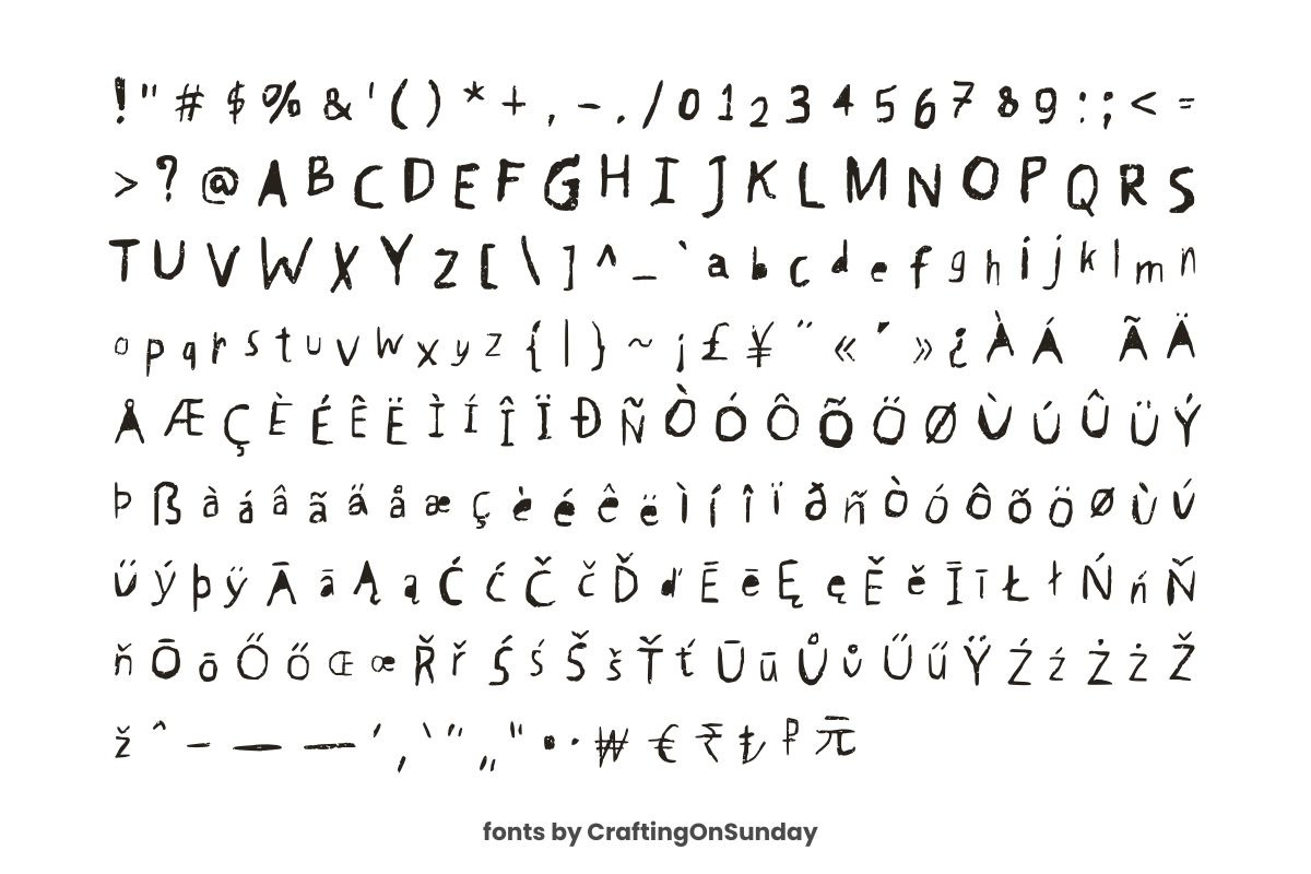 Crayon Texture Handwritten, a Handwritten Font by CraftingOnSunday (Photo 8 of 8)