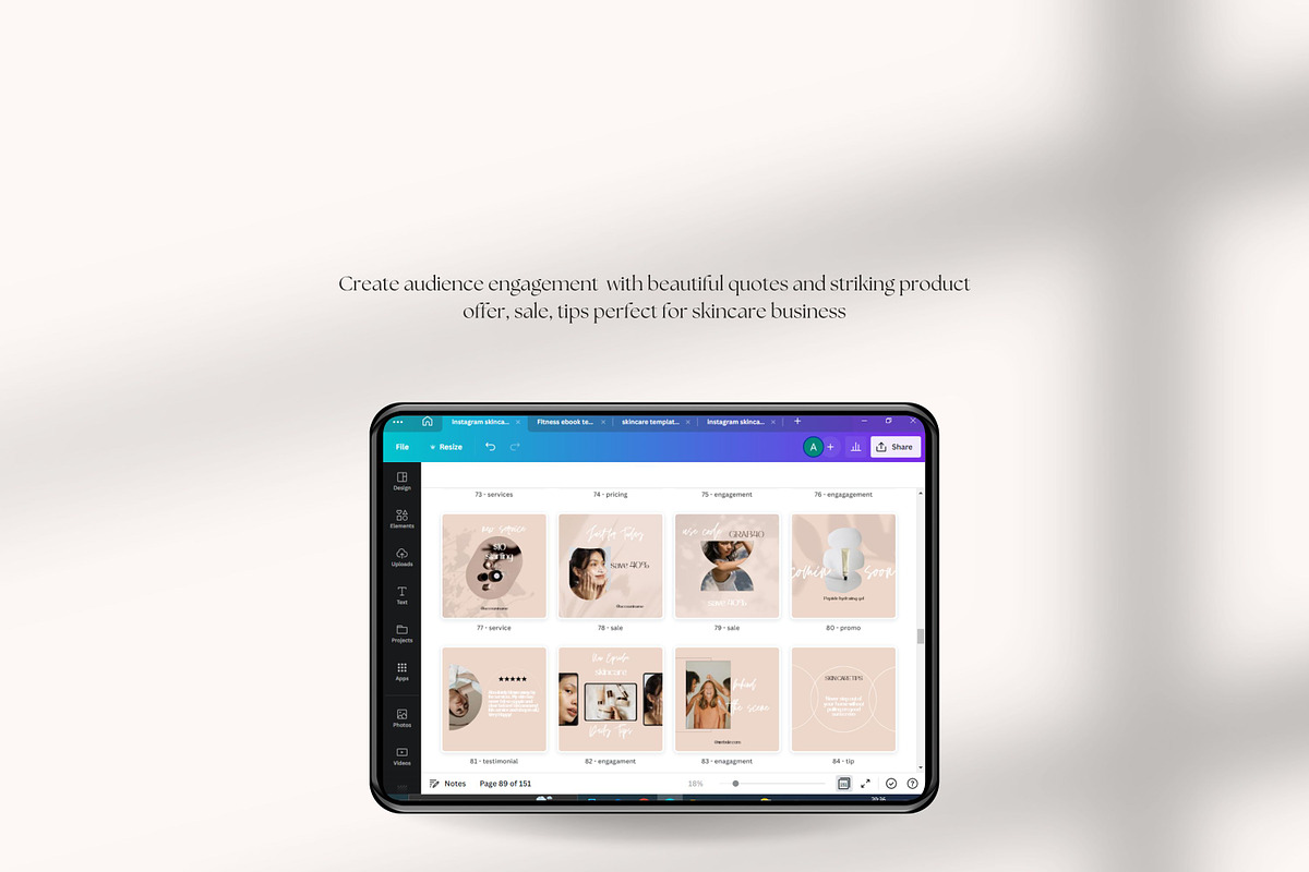 Skincare Instagram Template Canva, a Social Media Template by Deepa Template Studio (Photo 12 of 15)