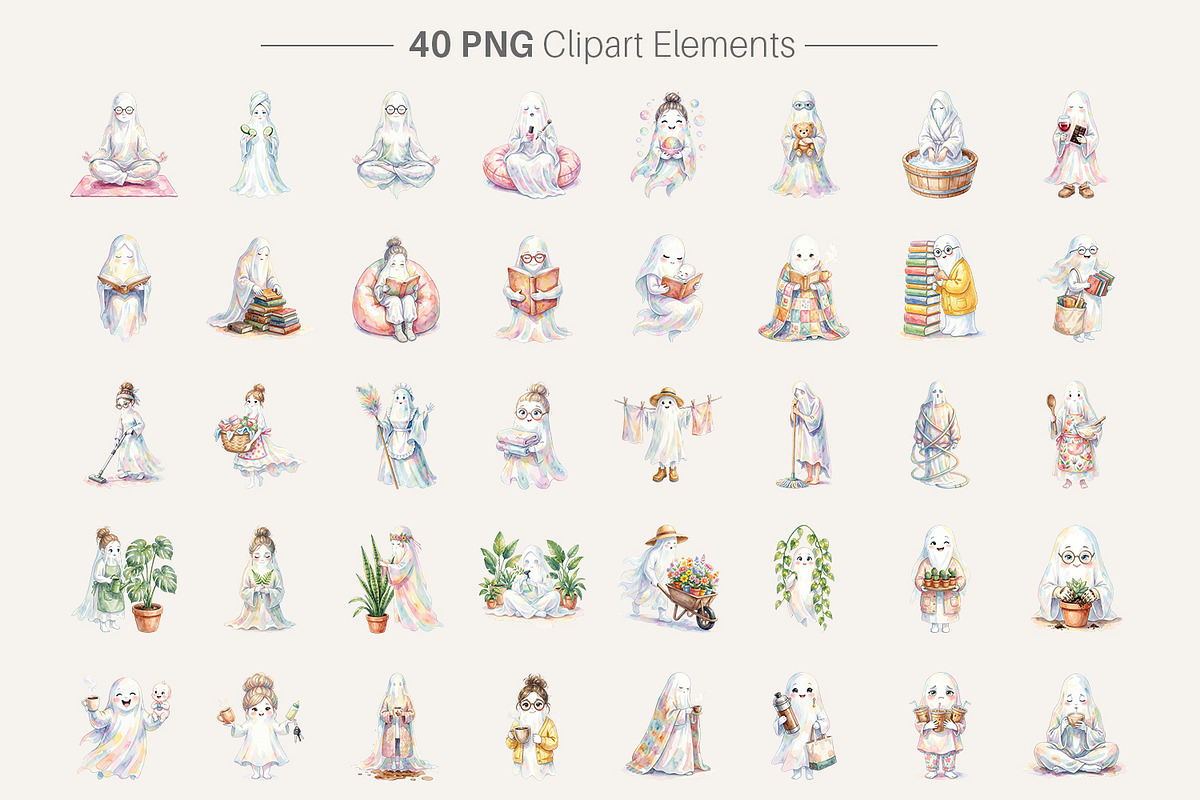 Ghost Mom Sublimation Clipart, an Illustration by Artnoy (Photo 2 of 8)