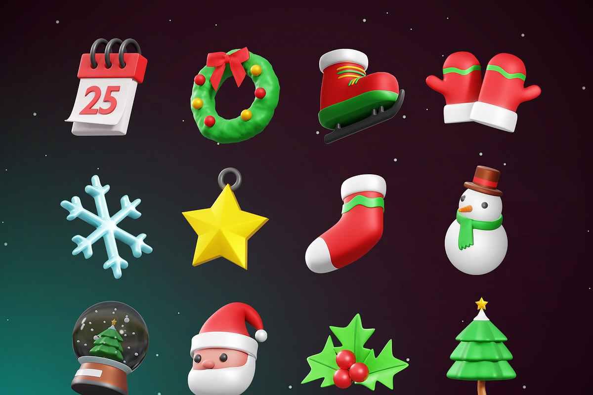 Christmas 3D Icons, an Object 3D Model by Rakata Studio (Photo 5 of 6)
