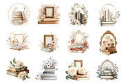 Watercolor White Books and Frames, a Seasonal Illustration by Designworld (Thumbnail 4 of 8)