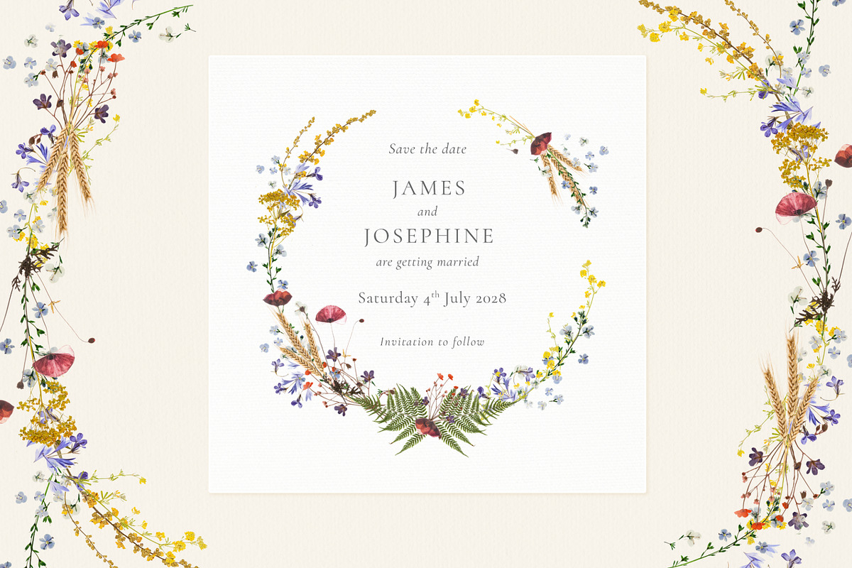 Vintage Floral Wedding Invite Bundle, an Invitation Template by Wedding Whippet (Photo 4 of 10)