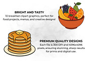 Breakfast Clipart PNG Food Graphics, a Food Illustration by QM_ART (Thumbnail 3 of 7)
