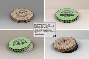 Paper Round CakeBox Packaging Mockup