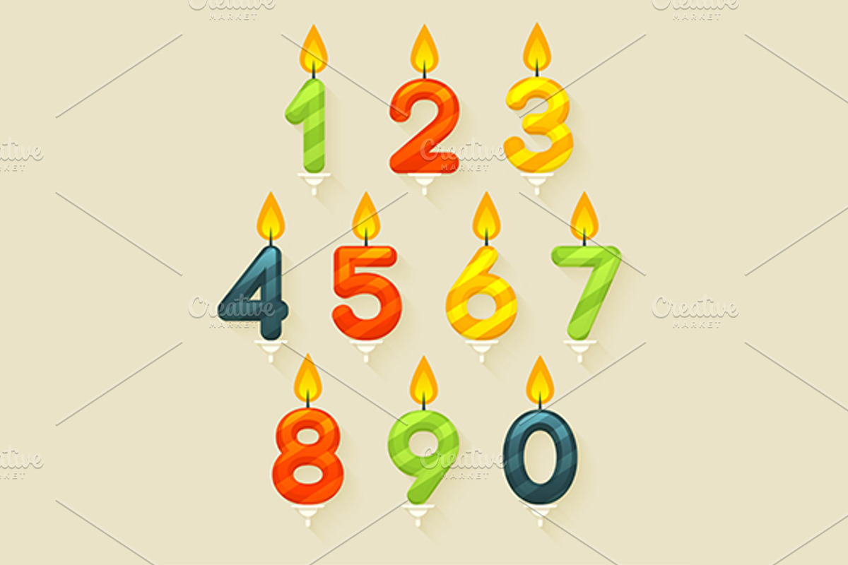 Colored Glossy Birthday Cake Candles preview 2
