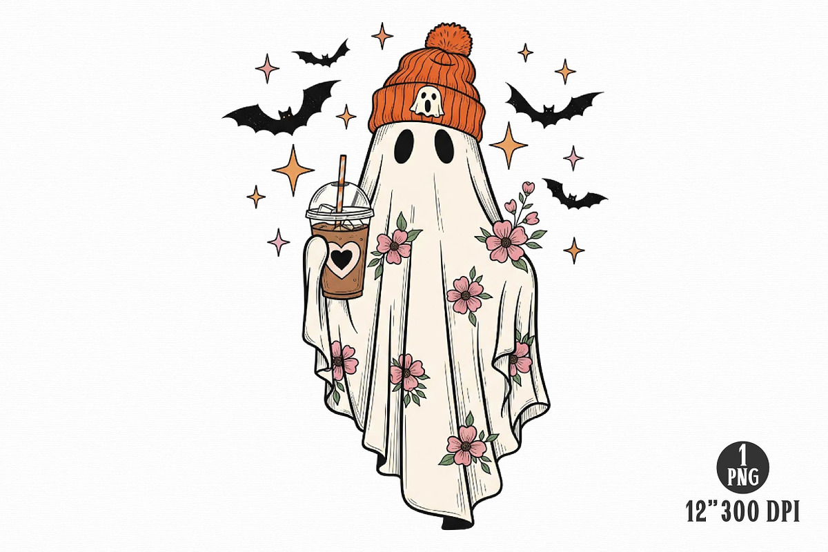 Halloween Ghost PNG Sublimation, an Illustration by Dream Creation (Photo 1 of 6)