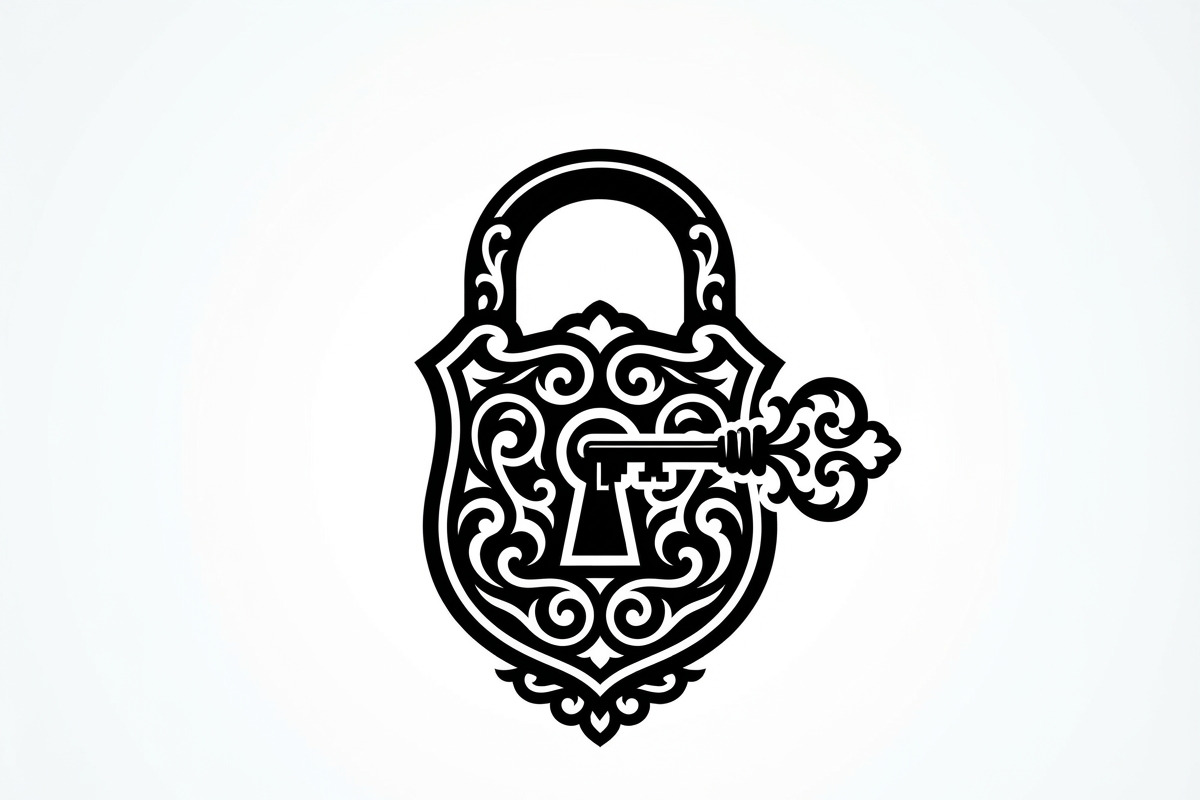 60 Ornate Key and Lock Silhouette, a Technology Illustration by Amazin_art (Photo 19 of 21)