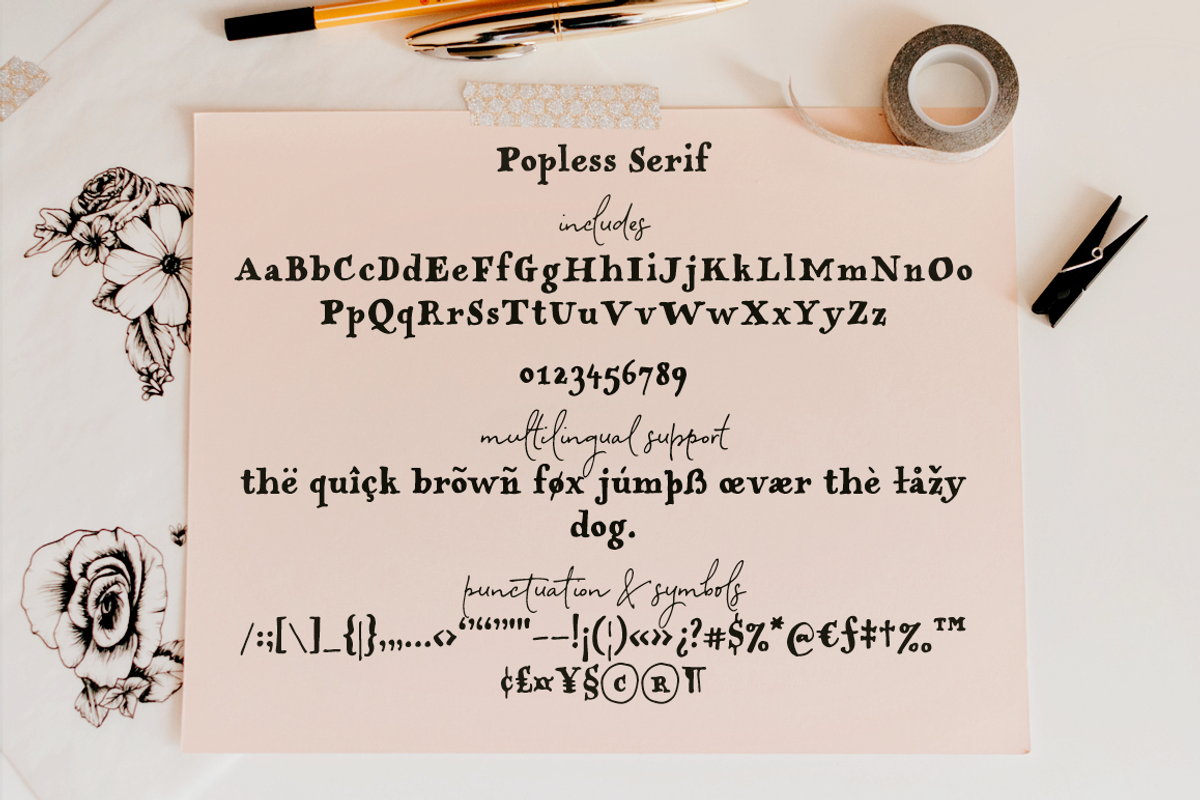 Popless script and serif font duo preview 3