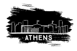 Athens Skyline Silhouette.