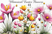 Whimsical Easter Flowers Clipart Png, an Illustration by Craft Nest (Thumbnail 1 of 11)