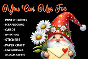 White Gnome Daisy watercolor Clipart, an Illustration by CreationArt (Thumbnail 4 of 9)