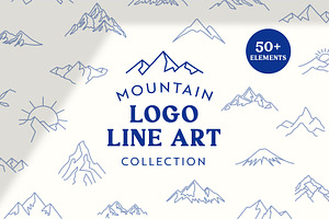 Mountain Logo Line Art Set