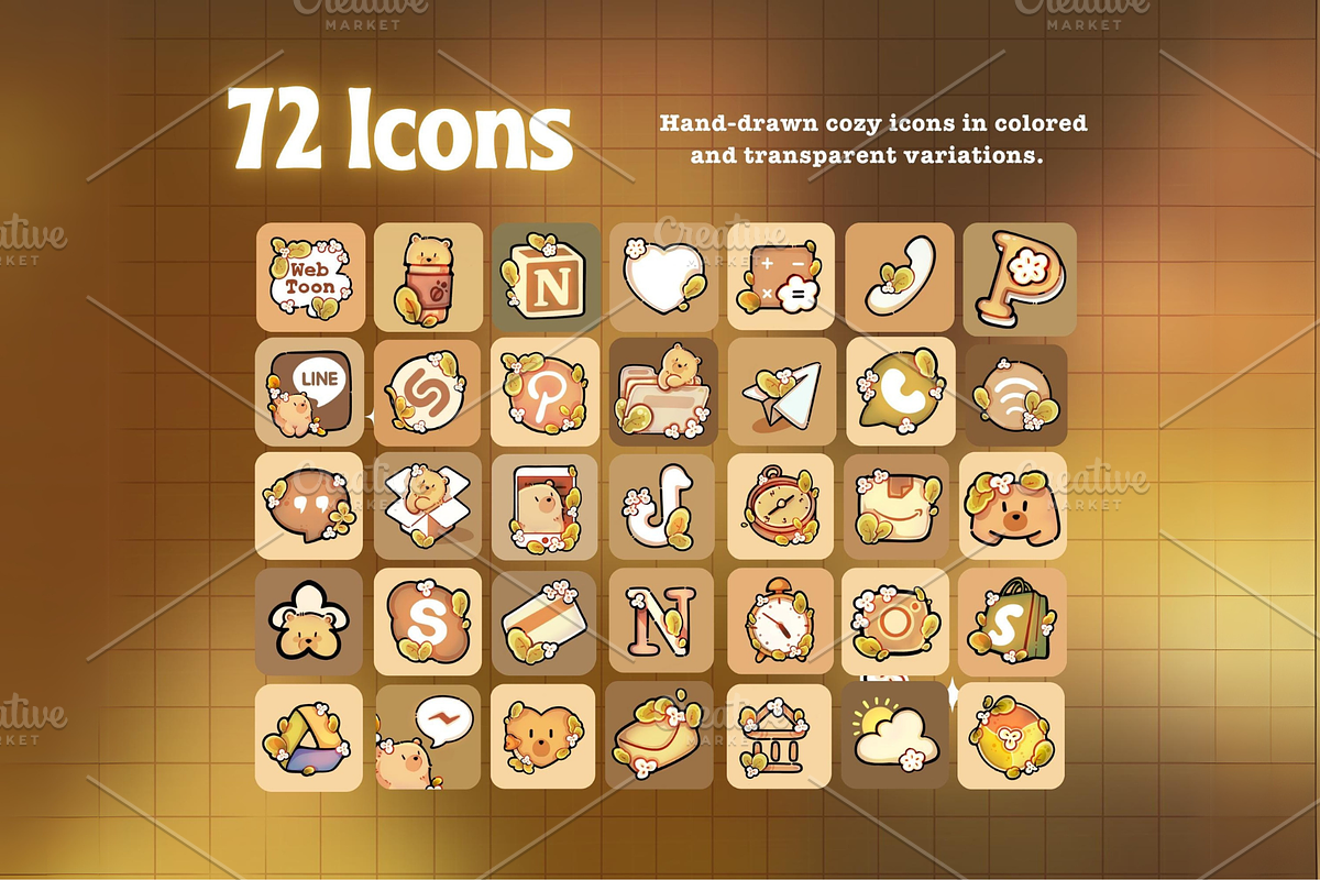 Cozy Bear App Icon Set, an Icon by TheDoodleSweets (Photo 2 of 4)