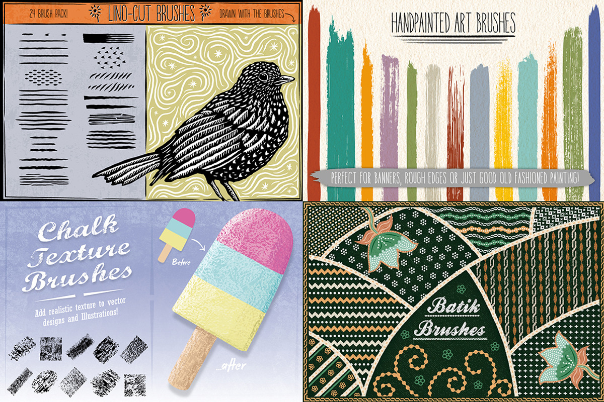 The Illustrator Brushes Mega-Bundle, a Brush Add-On by The Artifex Forge (Photo 3 of 5)