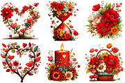 Watercolor Woodland Romance Clipart, an Illustration by Craft Nest (Thumbnail 4 of 7)