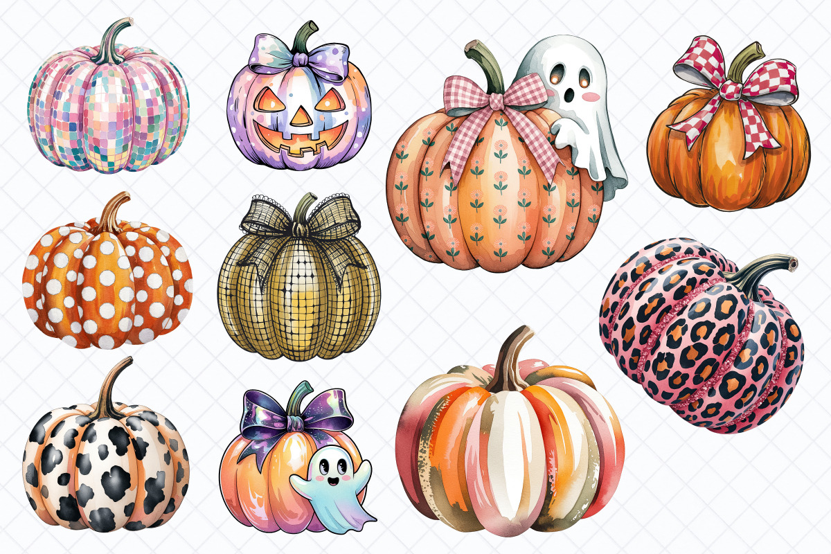 Watercolor pumpkins PNG Clipart, a Food Illustration by Whimsy Brush Studio (Photo 2 of 6)