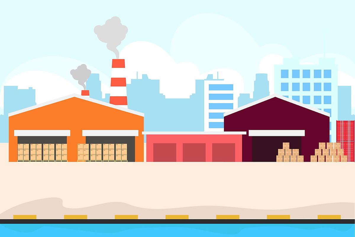 Container Ship at Freight Port Pack, a Technology Illustration by bungamustia (Photo 4 of 12)