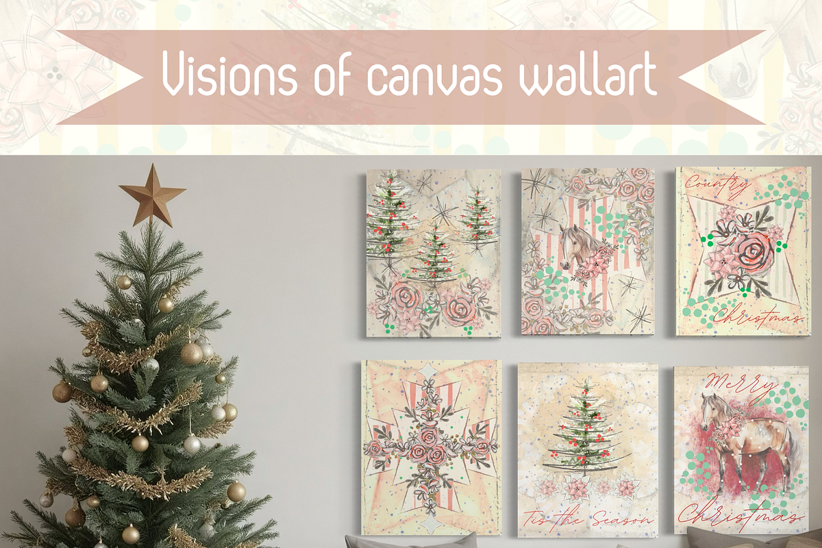 Christmas horse illustrations, an Object Graphic by Grandma's Lore (Photo 6 of 12)