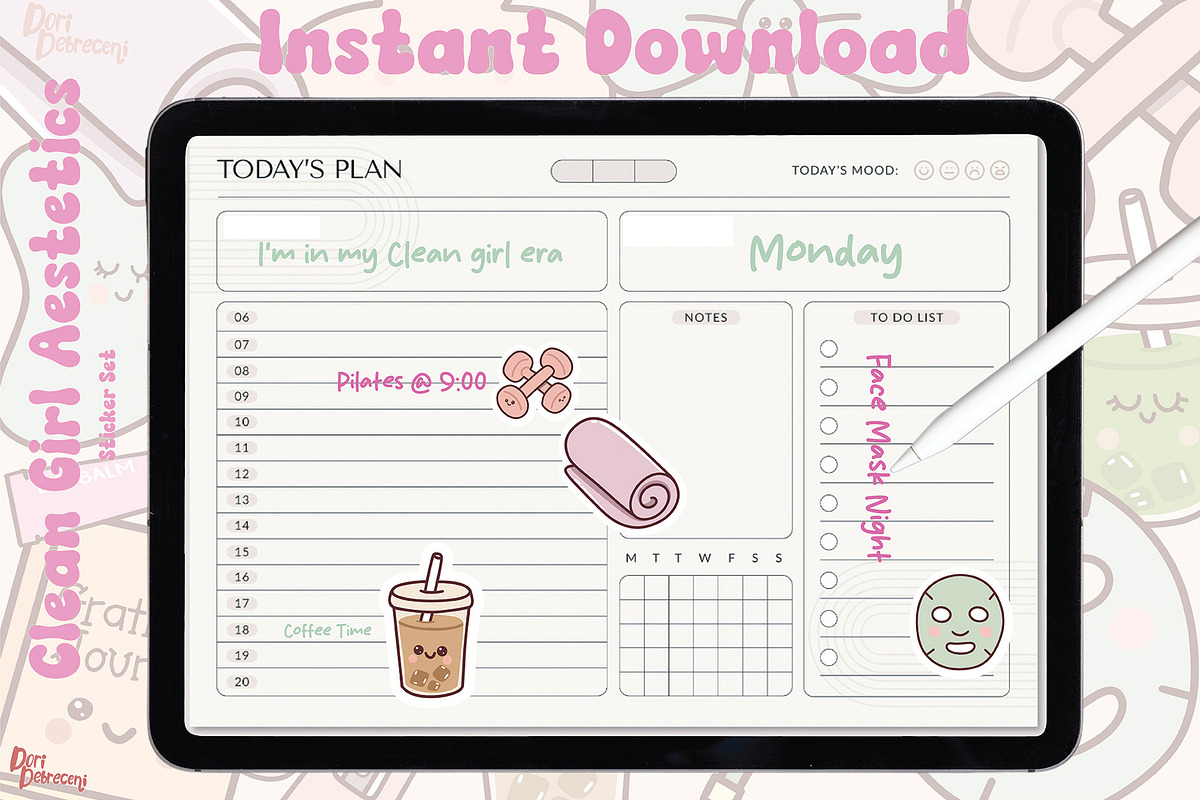 Clean Girl Sticker Set, a Graphic by Dori Debreceni draws (Photo 2 of 4)