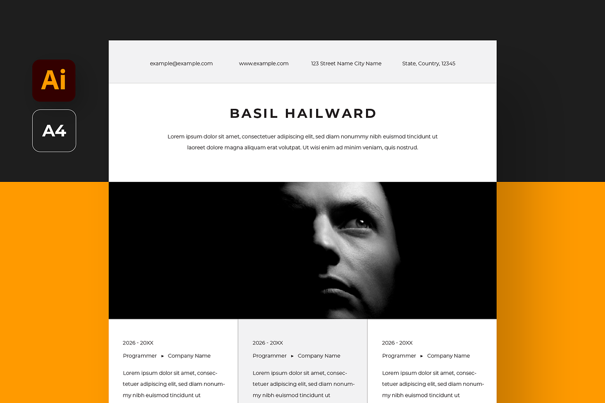 Resume With Big Profile Photo, a Resume Template by Filip Studio (Photo 2 of 4)