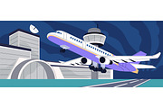 Plane on runway. Airplane flight, a Transportation Illustration by PaperTrident (Thumbnail 1 of 2)